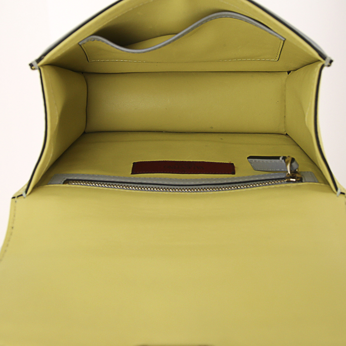 Bolso bandolera Valentino Garavani Lock en cuero verde agua, azul claro, amarillo y rosa - Detail D3