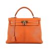 Hermes Kelly 32 cm handbag in orange Potiron grained leather - 360 thumbnail