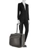Louis Vuitton Pilot suitcase in black taiga leather - Detail D1 thumbnail