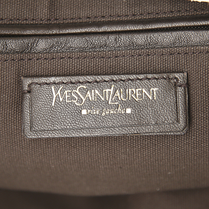 Bolso de mano Saint Laurent Downtown modelo pequeño en cuero color crema - Detail D3