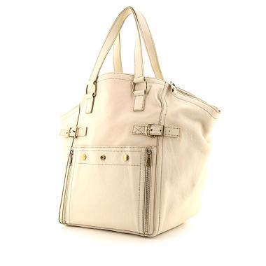Borsa Saint Laurent Downtown modello piccolo in pelle color crema