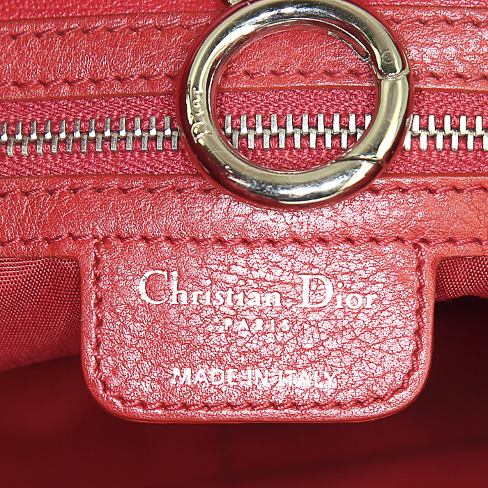 Dior 61 shopping bag in red leather - Detail D3