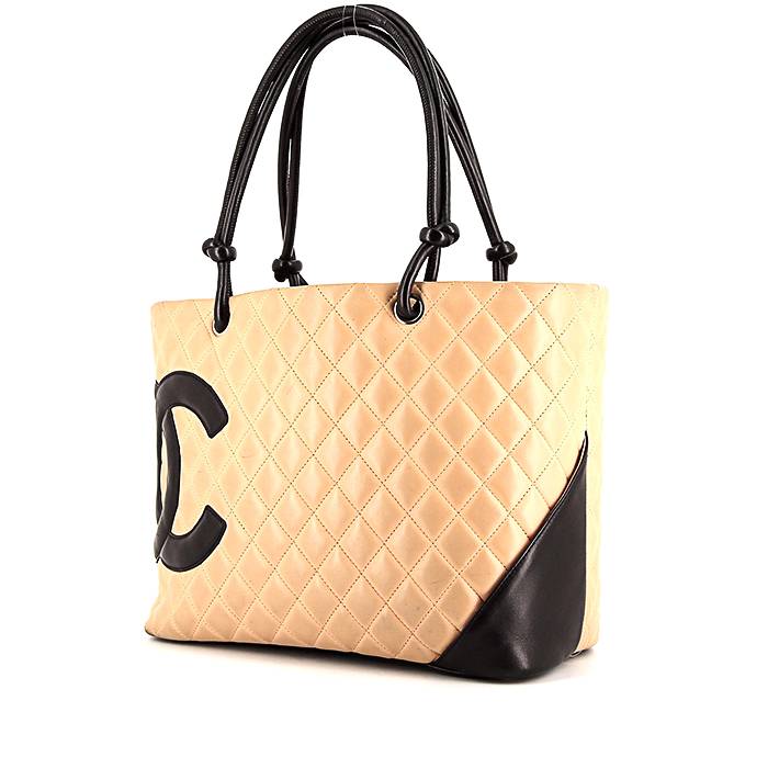 Sold at Auction: Chanel Pink and Black Quilted Leather Cambon