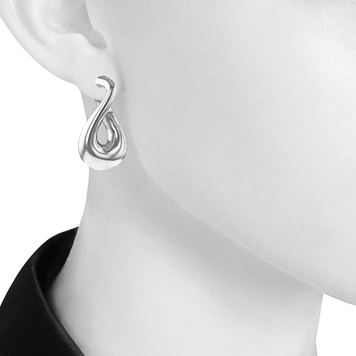 Fred Mouvementée earrings for non pierced ears in white gold