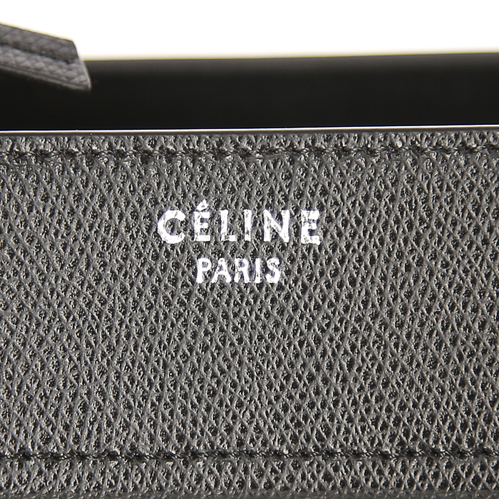 Celine Phantom handbag in black grained leather - Detail D3