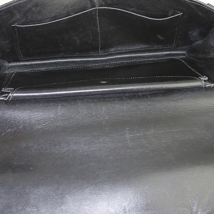 Hermès Palonnier handbag in black box leather - Detail D2