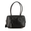 Prada Bauletto small model handbag in black leather saffiano - 360 thumbnail