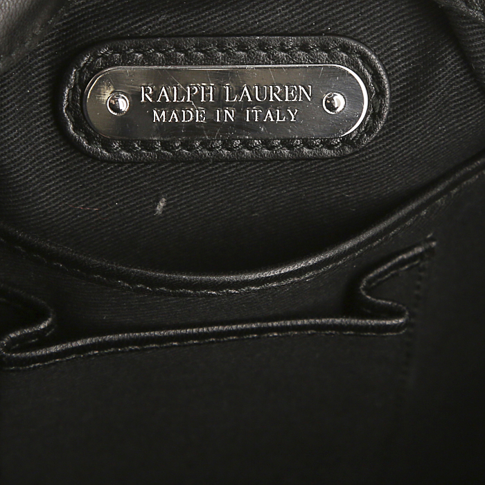 Bolso bandolera Ralph Lauren en cuero acolchado negro - Detail D4