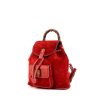 Gucci Bamboo handbag in red suede and red leather - 00pp thumbnail