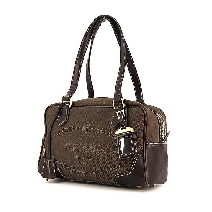 Prada Bowling Leather Handbag in Brown