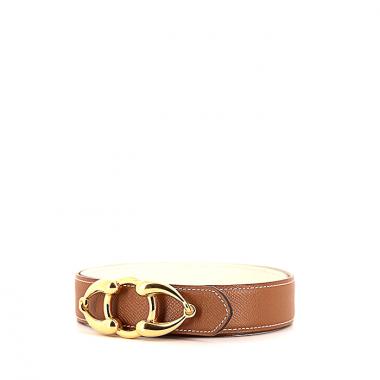 Ceinture Hermès en cuir epsom gold