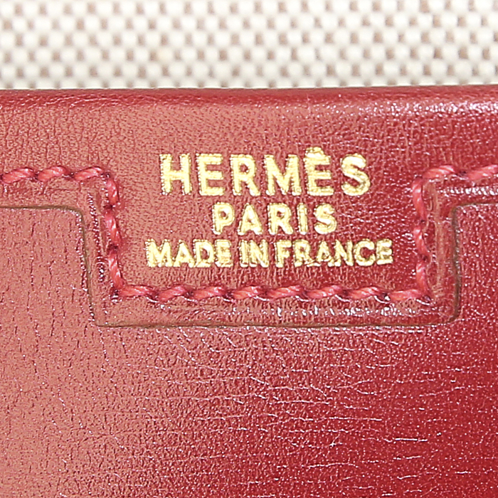 Pochette Hermes Jige in pelle box rossa - Detail D3