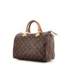 Bolso de mano Louis Vuitton Speedy en lona Monogram marrón y cuero natural - 00pp thumbnail