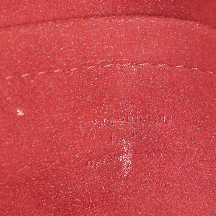 Bolso de mano Louis Vuitton en lona a cuadros revestida marrón y cuero esmaltado marrón - Detail D3