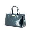 Louis Vuitton Whispers Shopping bag in pelle verniciata monogram blu - 00pp thumbnail