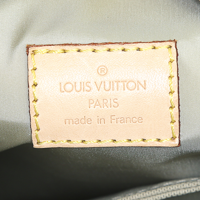 Louis Vuitton shoulder bag in grey canvas and natural leather - Detail D3