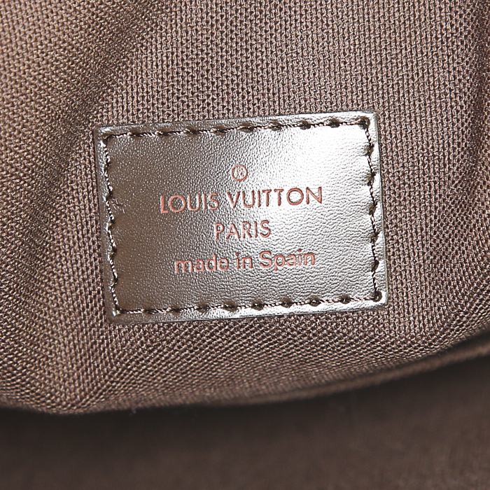 Shopping bag Louis Vuitton Beaubourg in tela a scacchi ebana e tela marrone - Detail D3
