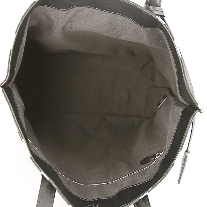 Bolso Cabás Fendi en lona negra y blanca y cuero negro - Detail D2