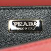 Prada Cahier handbag in red leather saffiano and black grained leather - Detail D3 thumbnail