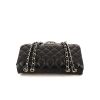 Chanel Timeless jumbo handbag in black quilted leather - 360 Front thumbnail
