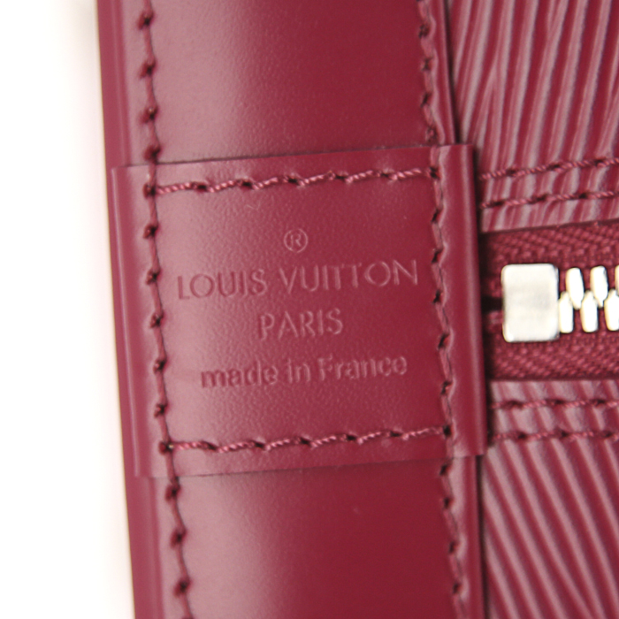 Borsa Louis Vuitton Alma in pelle Epi rosa fucsia - Detail D3