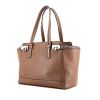 Salvatore Ferragamo shopping bag in taupe grained leather - 00pp thumbnail