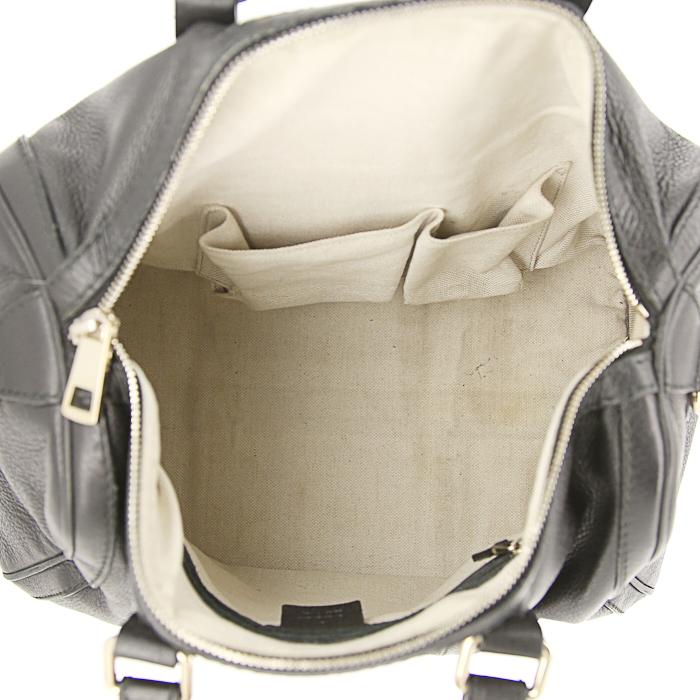 Gucci handbag in green and red bicolor canvas and black leather - Detail D2