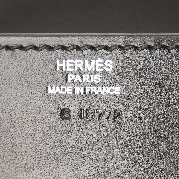 Bolso de mano Hermes Drag en cuero box negro - Detail D3