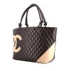 Shopping bag Chanel Cambon in pelle trapuntata marrone e beige - 00pp thumbnail
