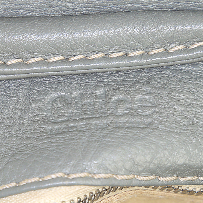 Bolso de mano Chloé Paddington en cuero granulado gris - Detail D3