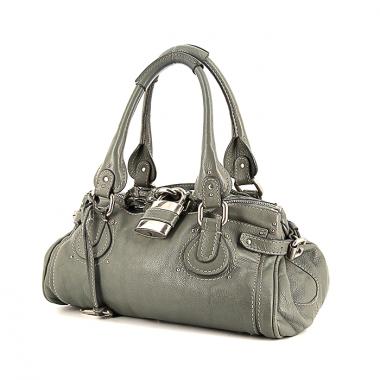 Bolso de mano Chloé Paddington en cuero granulado gris