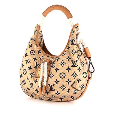 Sac à main Louis Vuitton Louis Vuitton Editions Limitées en toile monogram bicolore beige et bleue et cuir naturel