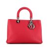 Dior Diorissimo medium model handbag in fushia pink grained leather - 360 thumbnail