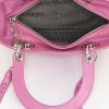 Dior Lady Dior medium model handbag in fushia pink leather - Detail D3 thumbnail