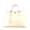 Prada Galleria handbag in white leather saffiano - 360 thumbnail