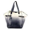 Saint Laurent Downtown small model handbag in blue and off-white bicolor leather - 360 thumbnail
