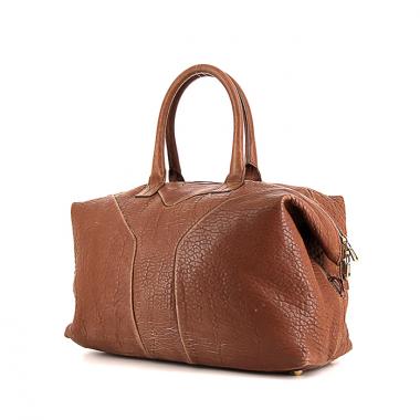 Borsa Yves Saint Laurent Easy modello grande in pelle martellata marrone