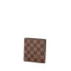 Portafogli Louis Vuitton in tela a scacchi marrone e pelle marrone - 00pp thumbnail