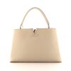 Louis Vuitton Capucines medium model handbag in cream color grained leather - 360 thumbnail