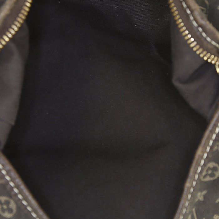 Louis Vuitton Manon small model handbag in ebene and beige monogram canvas - Detail D2