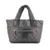 Chanel Coco Cocoon handbag in grey canvas and grey leather - 360 thumbnail