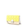 Dior Miss Dior Promenade shoulder bag in yellow and grey blue tricolor leather - 00pp thumbnail