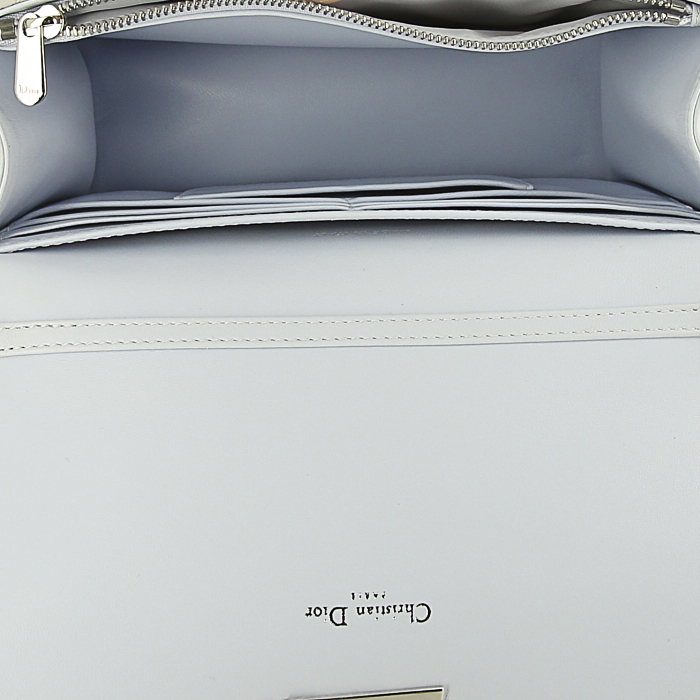 Dior Miss Dior Promenade shoulder bag in yellow and grey blue tricolor leather - Detail D2