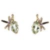 Paire de boucles d'oreilles Dior Gourmande en or jaune,  diamants et saphirs et en quartz vert - 00pp thumbnail