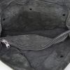 Yves Saint Laurent Muse Two large model handbag in grey Ardoise suede and black canvas - Detail D2 thumbnail