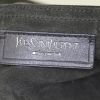 Yves Saint Laurent Muse Two large model handbag in grey Ardoise suede and black canvas - Detail D3 thumbnail