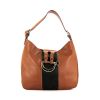 Ralph Lauren handbag in brown leather and green suede - 360 thumbnail