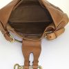 Bolso de mano Ralph Lauren en cuero marrón y ante verde - Detail D2 thumbnail