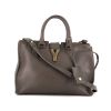 Saint Laurent Chyc handbag in grey grained leather - 360 thumbnail