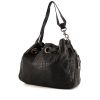 Shopping bag Dior Drawstring in pelle cannage nera - 00pp thumbnail